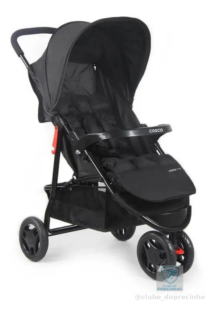 Carrinho de Bebê Cosco Kids, Toffy, Preto Absoluto