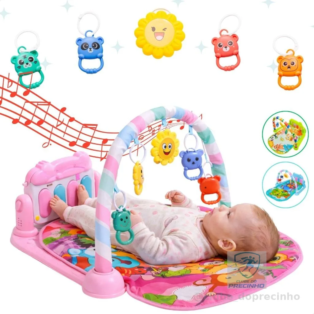 Tapete de Atividades Musical com Piano Interativo Ginásio com Som e Luzes