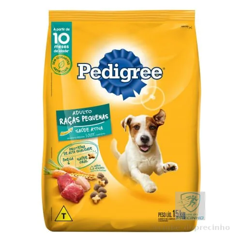 Ração Pedigree Cães Adultos Raças Pequenas e Minis Carne, Frango e Cereais - 15kg