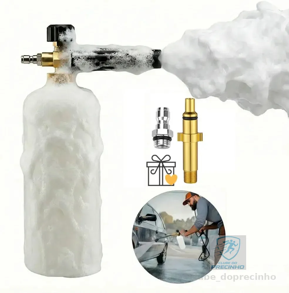 1l Snow Foam Canhão De Espuma Wap Com Rápida 1/4+14mm Engate Branco