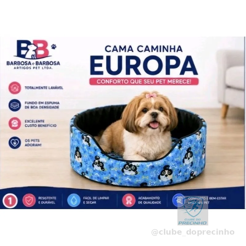 Cama Caminha Pet Europa para Cachorros e Gatos