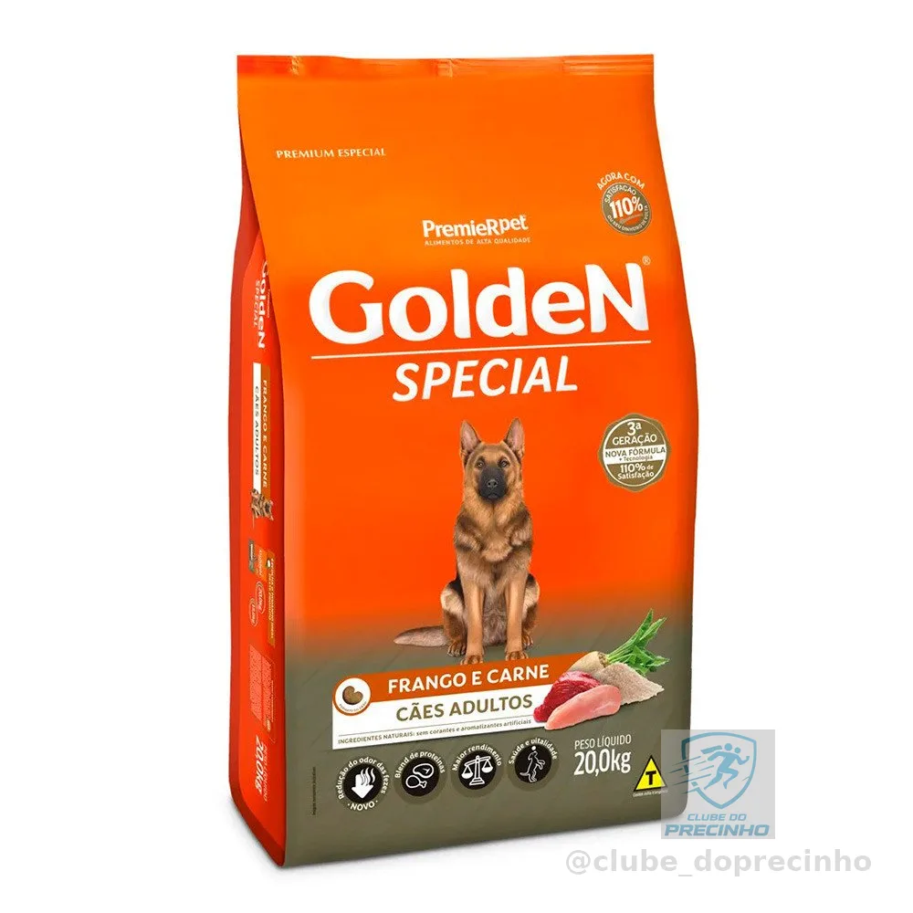 Ração Premier Golden Special Cães Adultos Frango e Carne 20kg