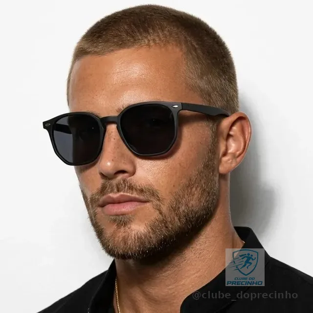 Óculos De Sol Hexagonal Uv400 Masculino Premium Original