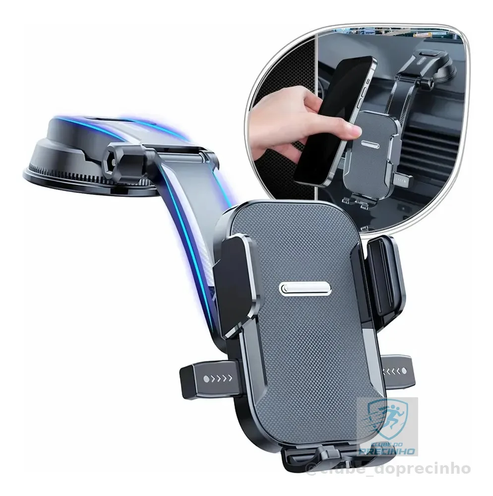 Suporte De Celular Veicular 360° Automotivo Para Painel Mesa Retrovisor Carro Caminhão E Van Com Ventosa Apoio Para Celular Smartphone Universal