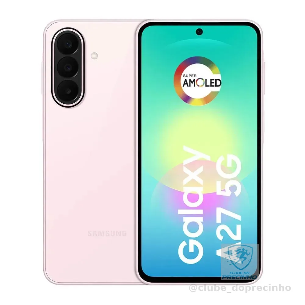 Smartphone Samsung Galaxy A27 5G 128GB 6GB, Super Amoled 6.7'', Câmera Tripla 50MP Selfie 12MP, 5000 mAh, Ip67, NFC, Dual Sim, Recursos IA - Rosa