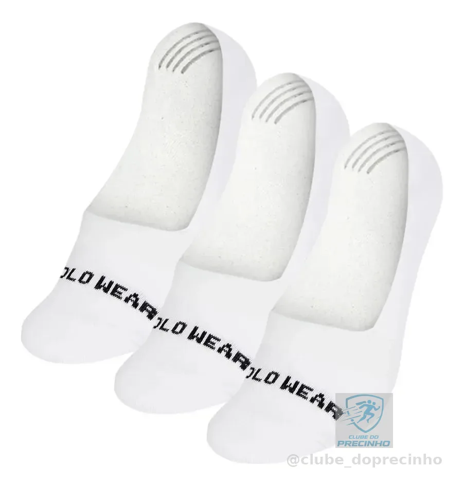 Kit 3 Pares De Meias Sapatilha Masculinas Polo Wear Branco 39-42