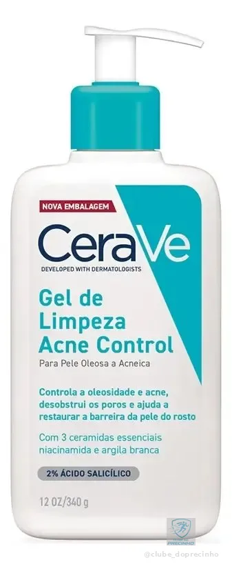 Gel De Limpeza Acne Control Para Pele Oleosa 340g Cerave Oleosa Dia/noite