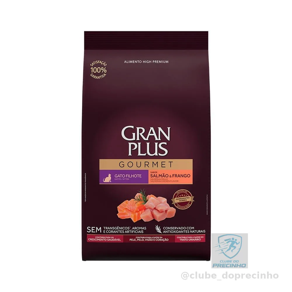 Ração GranPlus Gourmet Gato Filhote Salmão Frango 1Kg