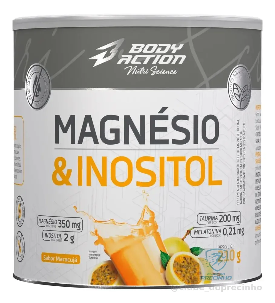 Mineral/Vitamina Bodyaction Nutri Science Magnésio E Inositol Taurina Melatonina 210g em pó sabor Maracujá x 210g
