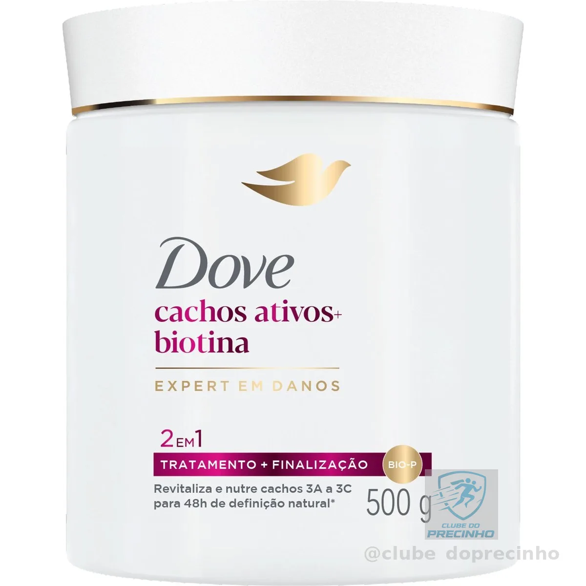 Dove Máscara Capilar 2 em 1 Cachos Ativos + Biotina 500g