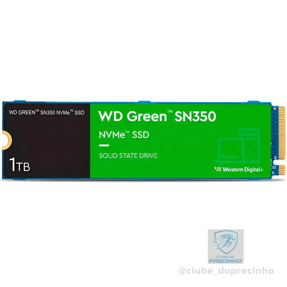 Ssd 1tb Western Digital Green Sn350 Nvme, Gen3, M.2 2280 Azul