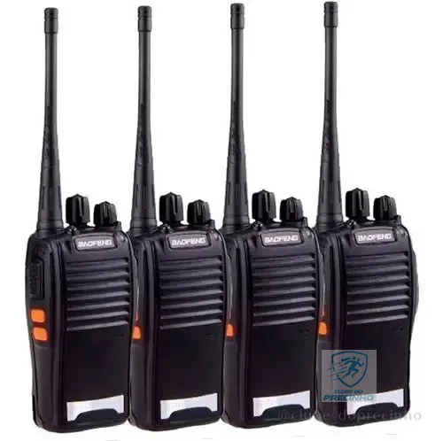 Kit Com 4 Radios Baofeng 777s Bandas de freqüência 433 Cor Preto