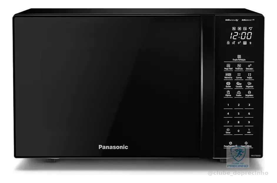 Microondas Panasonic Dupla Refeição 34L Black Glass - NN-ST66NBRU