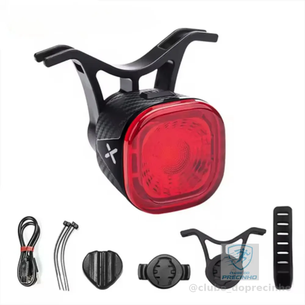 Sinalizador Inteligente Bike Luz Traseira Para Bicicleta Com Sensor De Freio Usb C Recarregável Vermelho