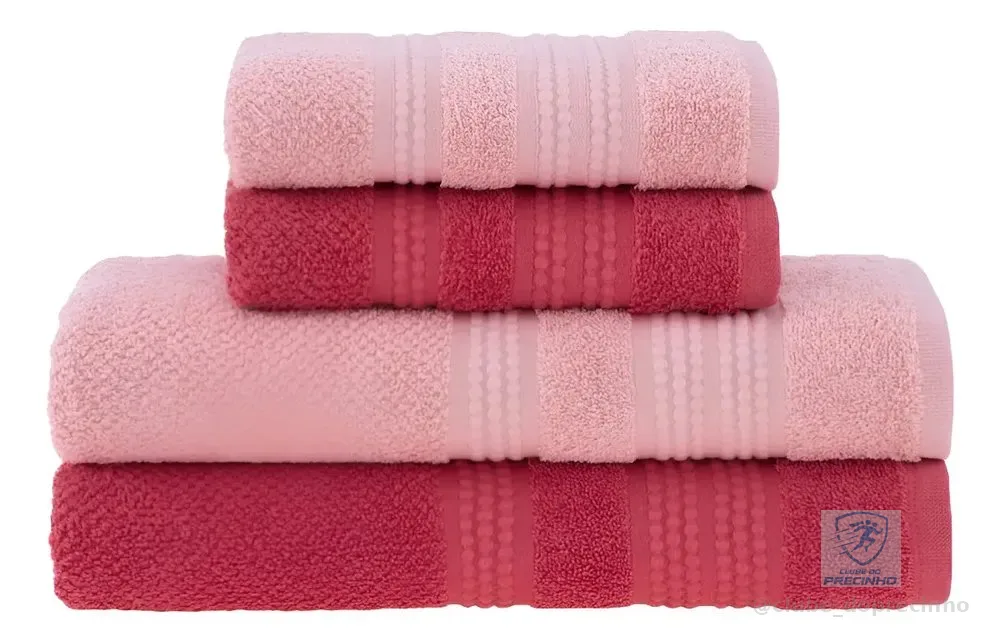 Jogo de Toalhas Buddemeyer Frape Dots Banho Rosa/Coral 4 peças
