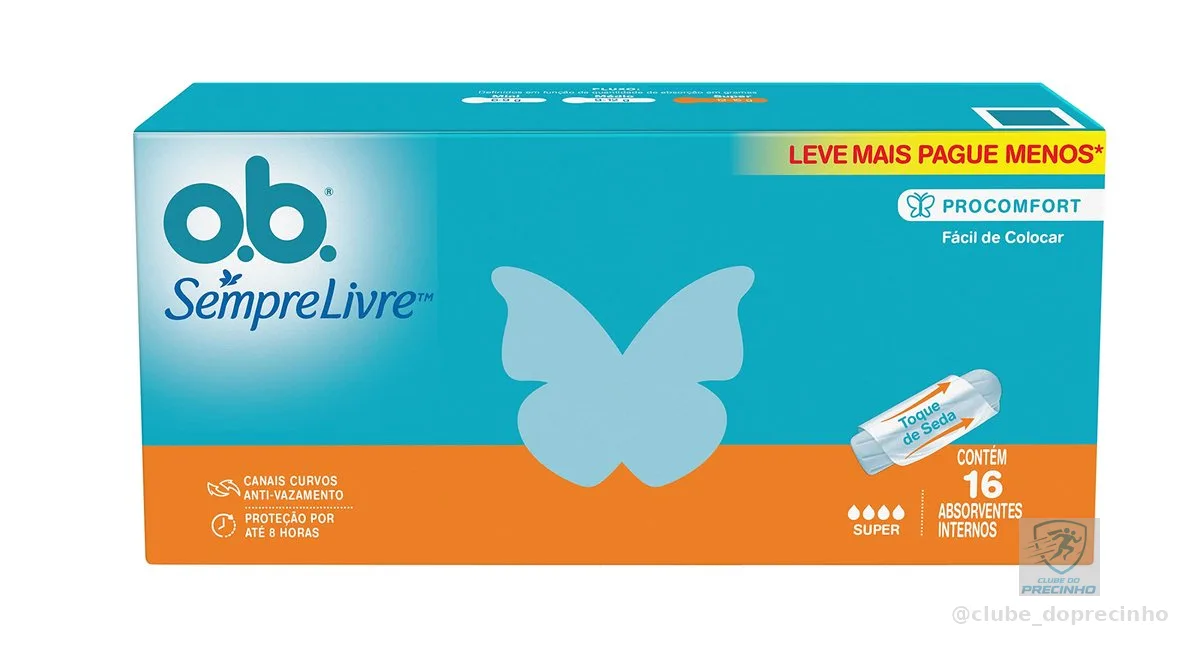 Absorvente Interno O.B. Sempre Livre, Fluxo Super, 16 Unidades