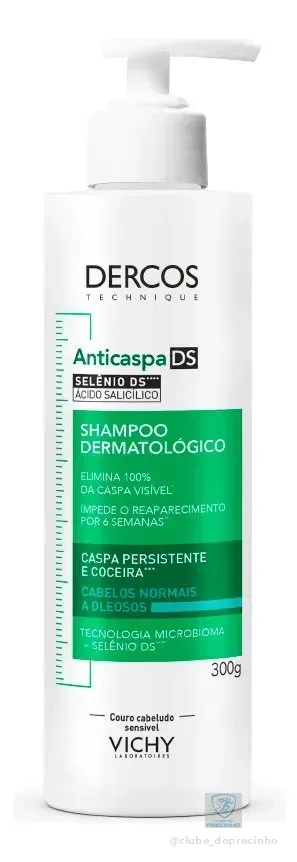 Shampoo Anticaspa Cabelos Normais a Oleosos, Dercos DS Vichy, 300g
