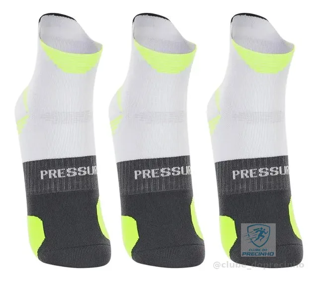 Kit 3 Meias Corrida Cano Curto Running Lupo Anti Bolha 15422