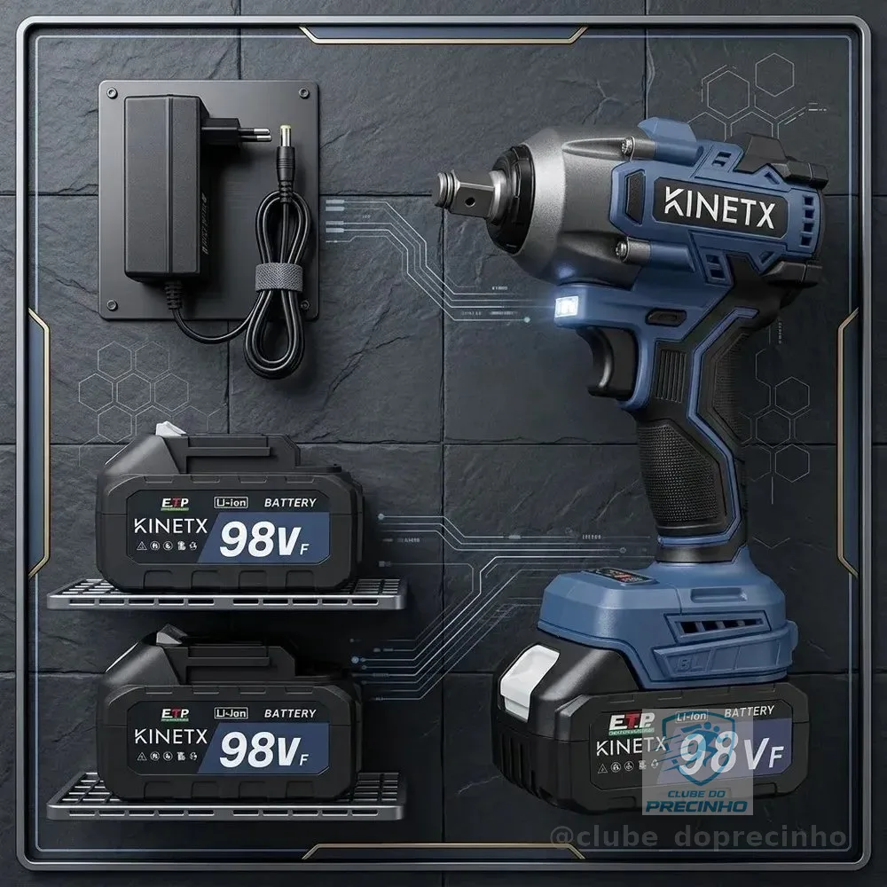 680nm Chave De Impacto A Bateria*2 98vf Brushless Kinetx Azul-escuro 127/220v