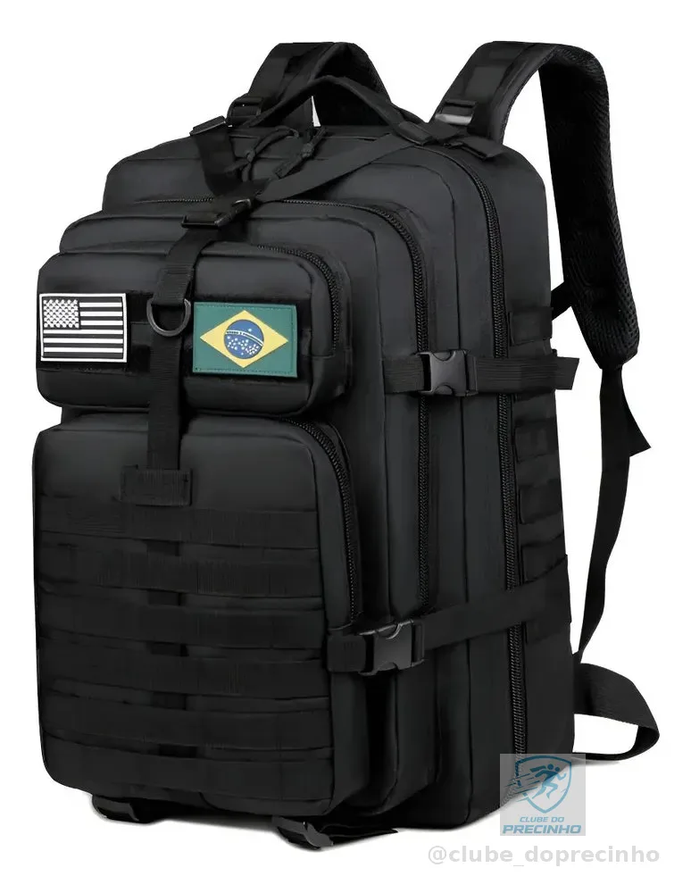 Xiaobang Mochila Tática Impermeável Militar Reforçada Grande 50litros Cor Preto Desenho Do Tecido Liso