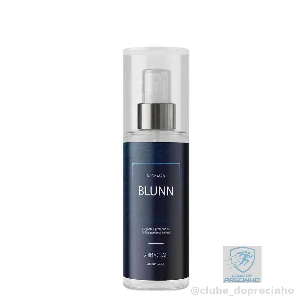 Body Splash Masculino Blunn 200ml By Primacial - Perfume Floral Cítrico
