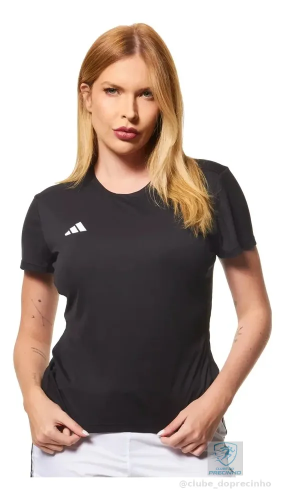Camiseta De Corrida Feminina Adizero Essentials adidas Preto Liso P Lisa