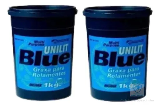 Kit 2 Graxas Azul Rolamento Unilit Blue 1kg Chassis E Litio
