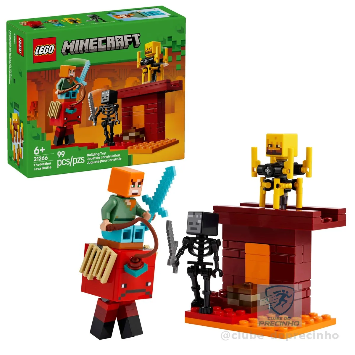 LEGO Minecraft A Batalha de Lava no Nether 21266 (99 Peças)