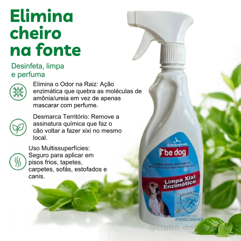 Limpa Xixi Enzimático Removedor de Odor e Desmarca Território para Cachorro Be Dog 500mL
