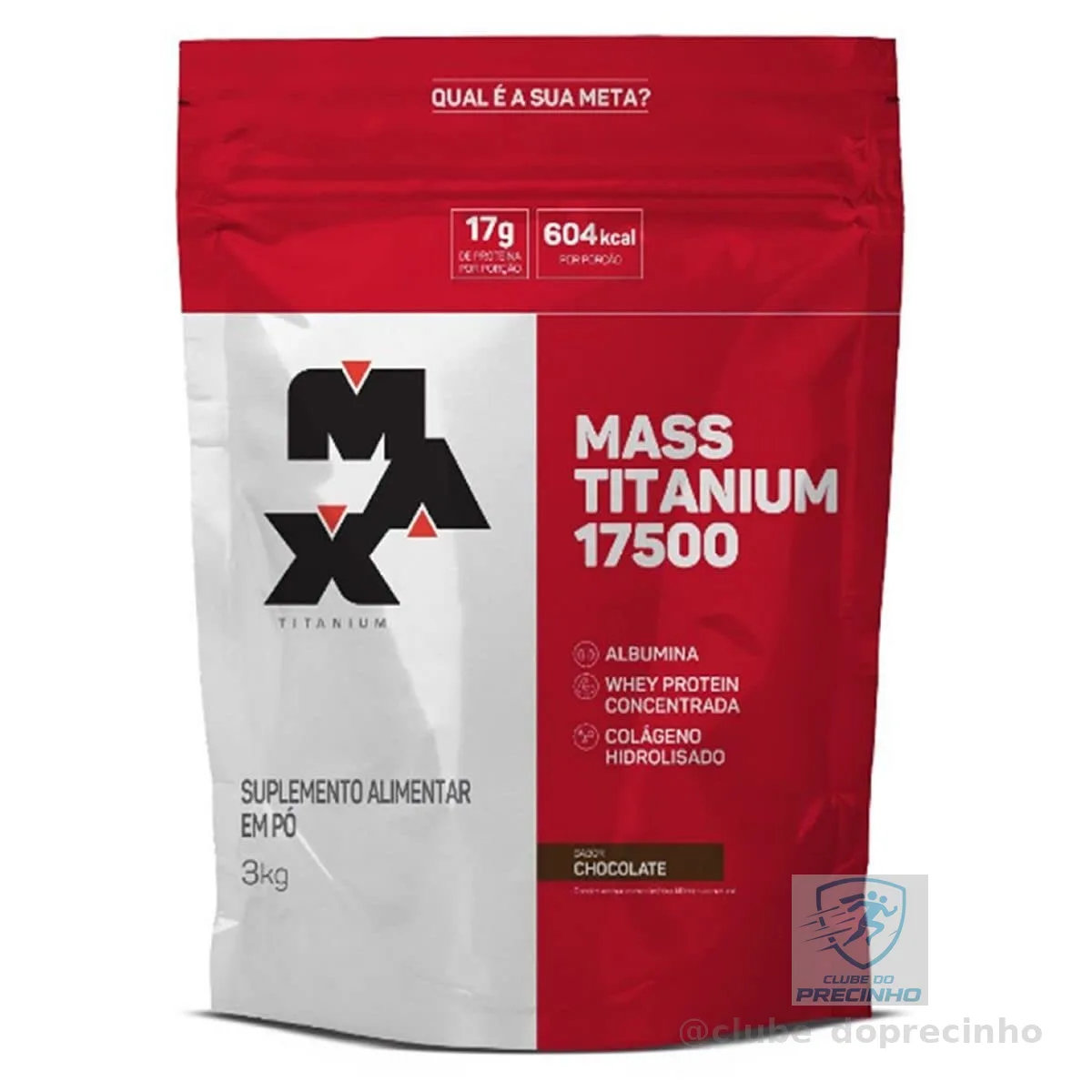 Hipercalórico Mass Titanium Refil 3kg Chocolate Max Titanium