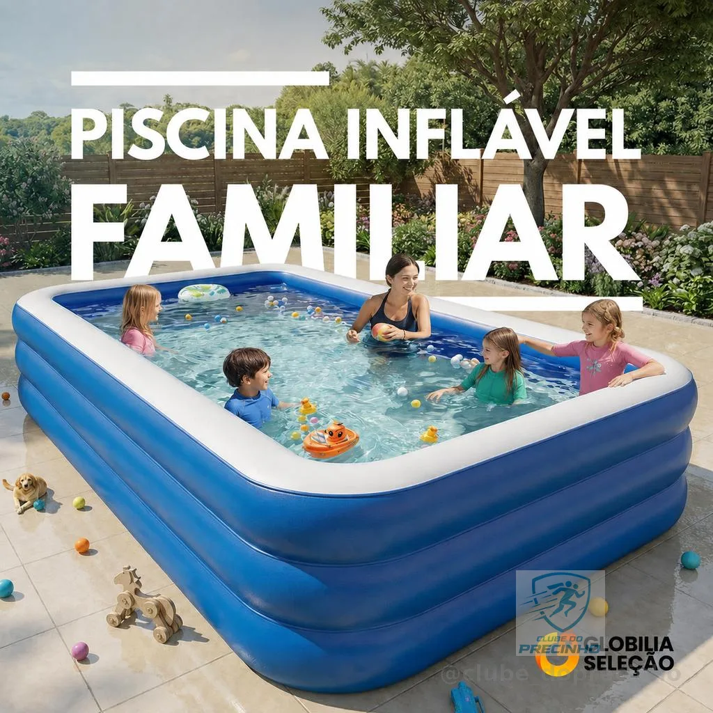 🔥Piscina Inflável Retangular Infantil 3 Anéis Piscina Inflável Playground Swimming Pool Adulto Piscina Grande