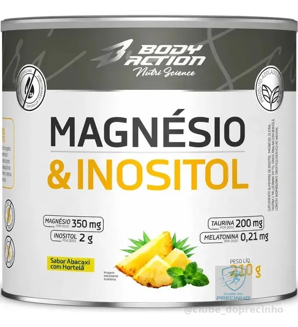 Magnésio Inositol 210g Body Action - Relaxamento Zero Açúcar