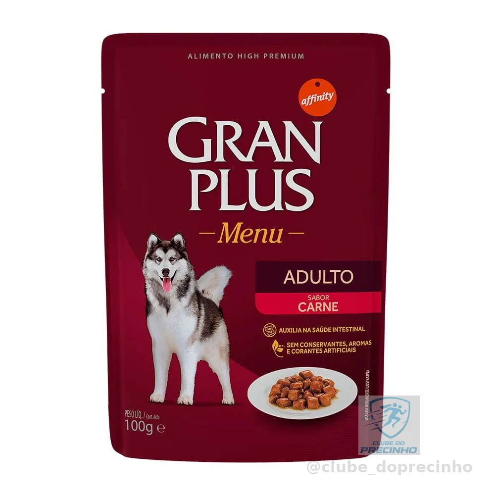 Ração Úmida Sachê GranPlus Gourmet Cães Adultos Carne 100g