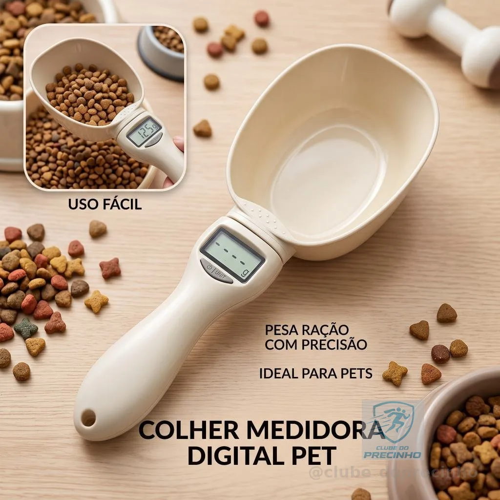 Balança Colher Digital Precisão Ração Pet LCD Cozinha