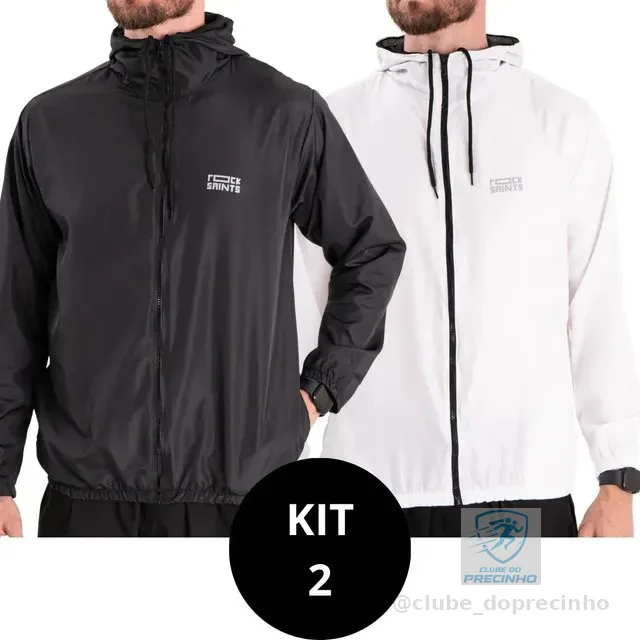 Kit 2 Jaquetas Corta Vento Impermeável Liso Unissex