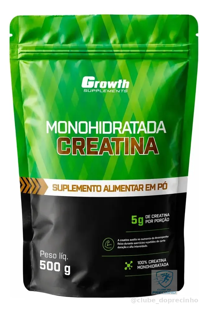 Creatina Monohidratada 500g Pouch - Growth Supplements Sem Sabor