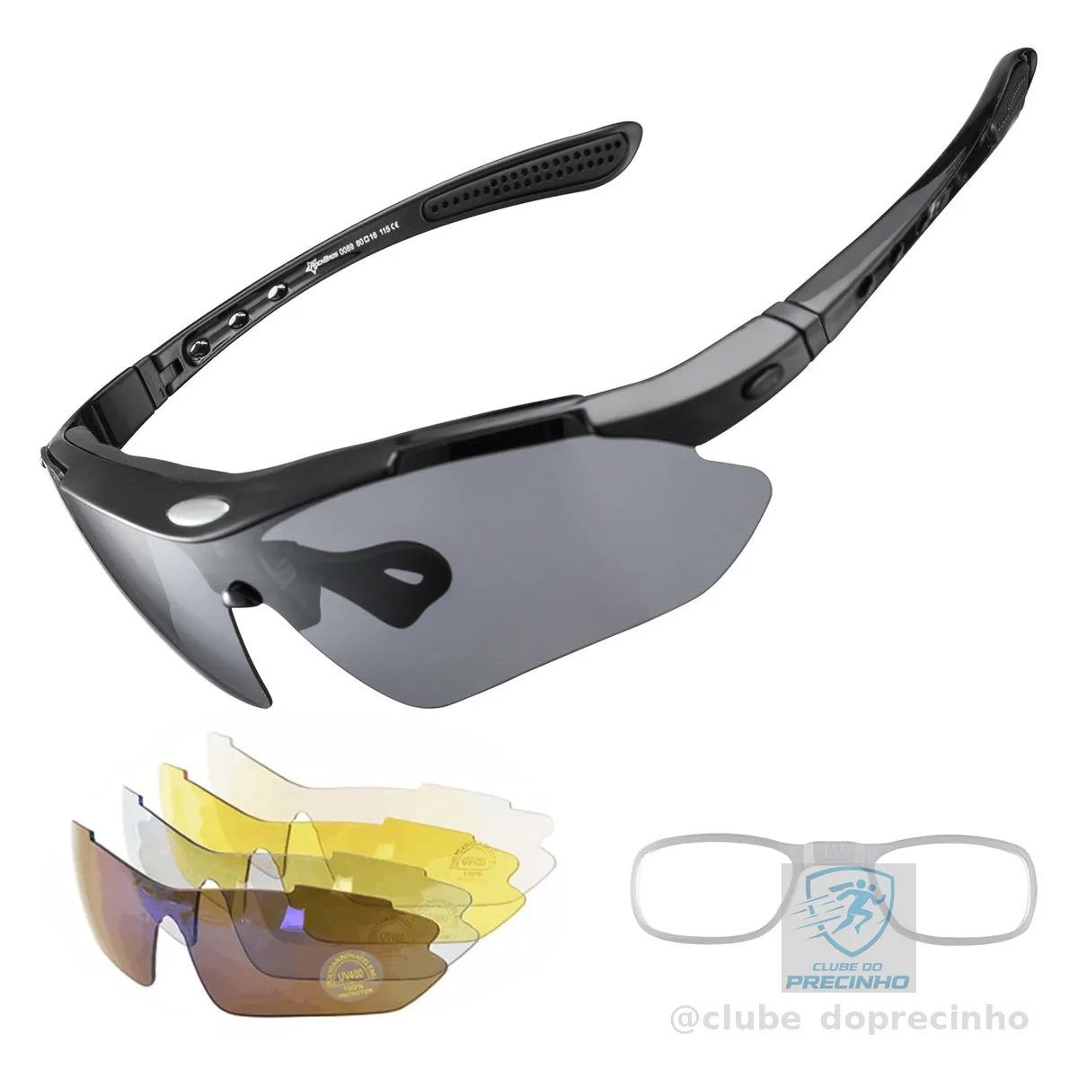 ROCKBROS Óculos de sol esportivos polarizados com proteção UV para atividades ao ar livre