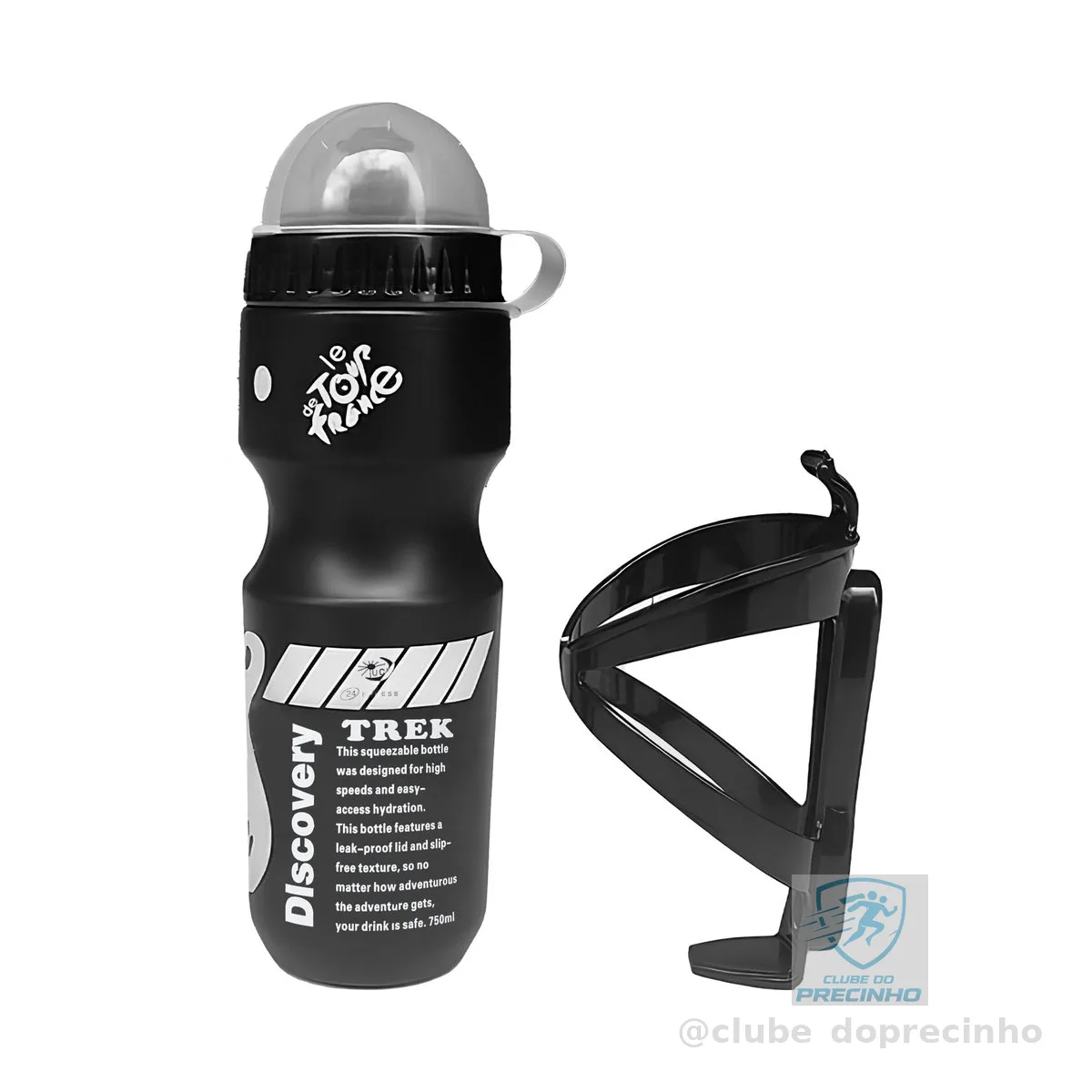 Garrafa Esportiva Bike com Suporte – 750ml, Bico Antivazamento, Ideal para Ciclismo e Trilhas