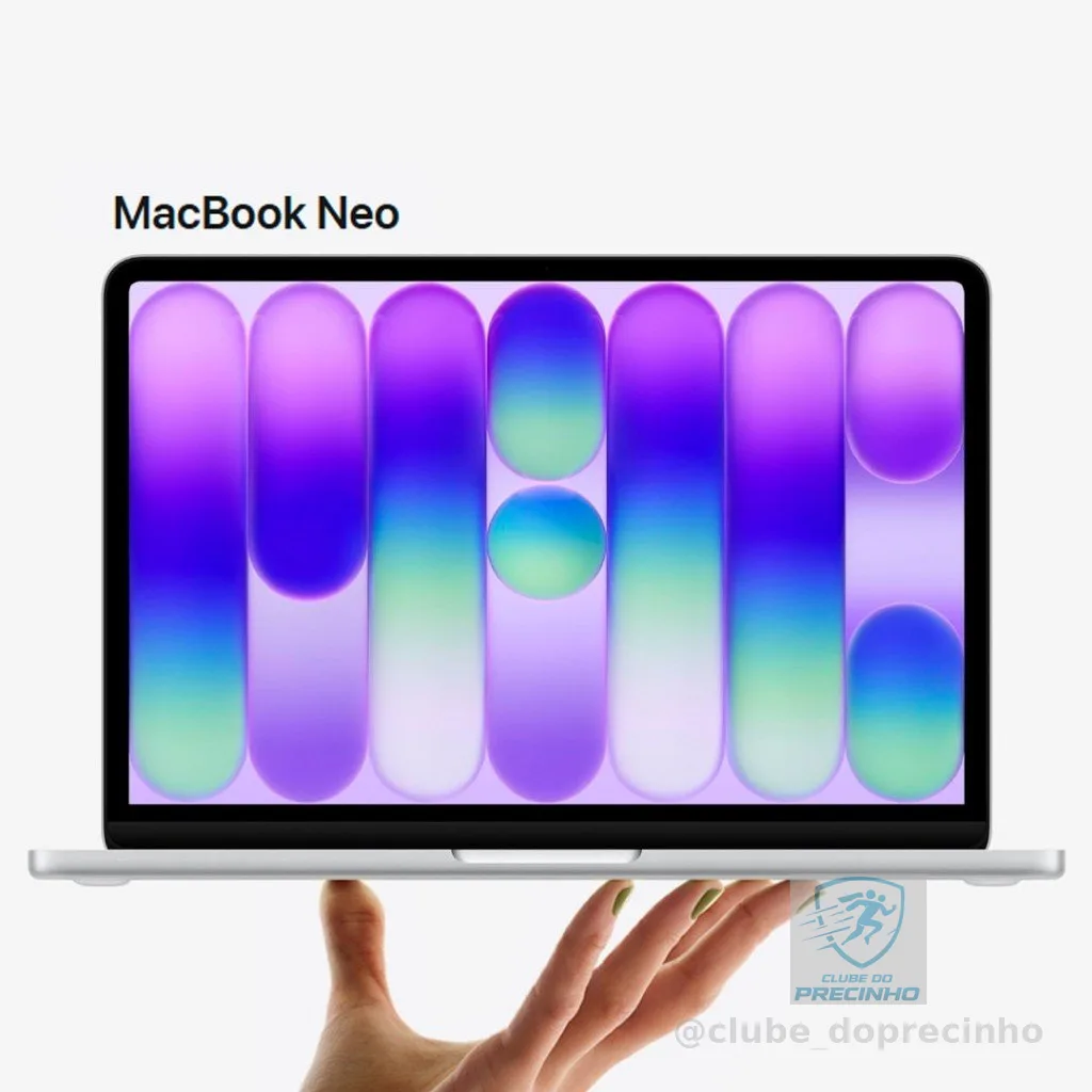 MacBook Neo Apple 13" Chip A18 Pro CPU de 6 núcleos GPU de 5 núcleos 8GB RAM 256GB Nota Fiscal