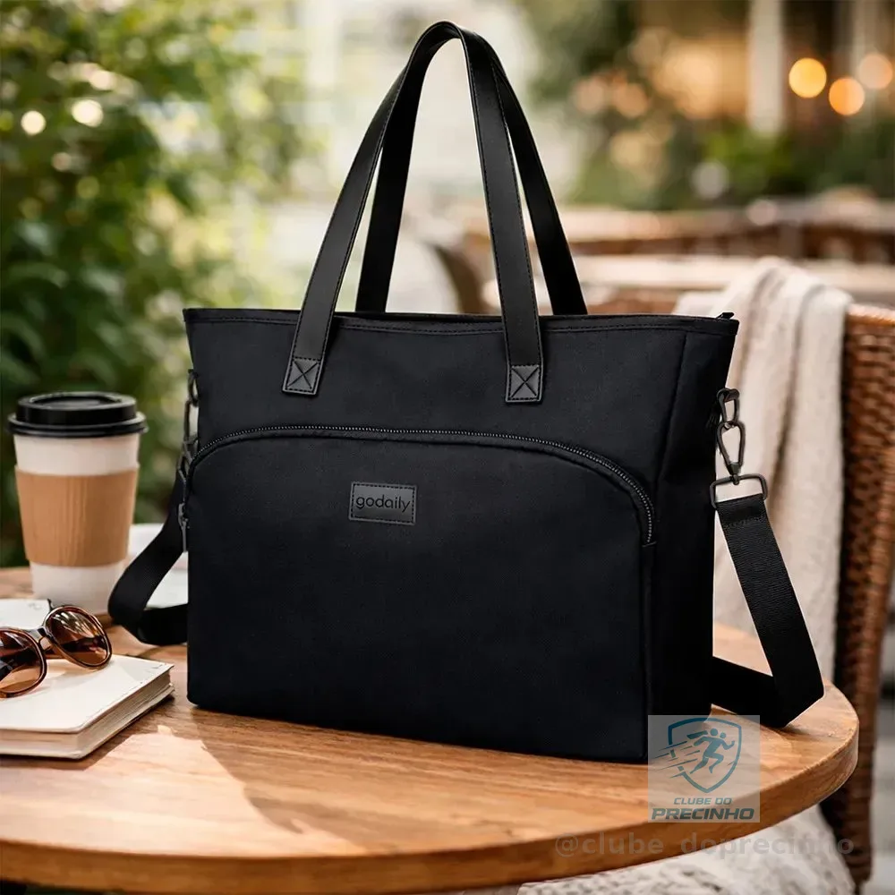 Bolsa Tote Loop Godaily Leve Moderna Feminina Cor Preto