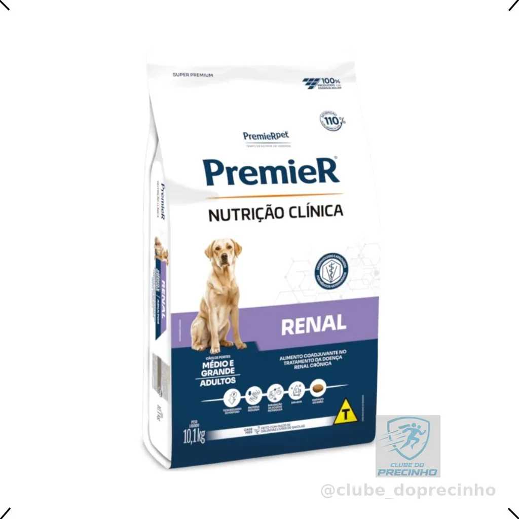 RAÇÃO PREMIER NUTRIÇÃO CLINICA RENAL MEDIA E GRANDE 10KG