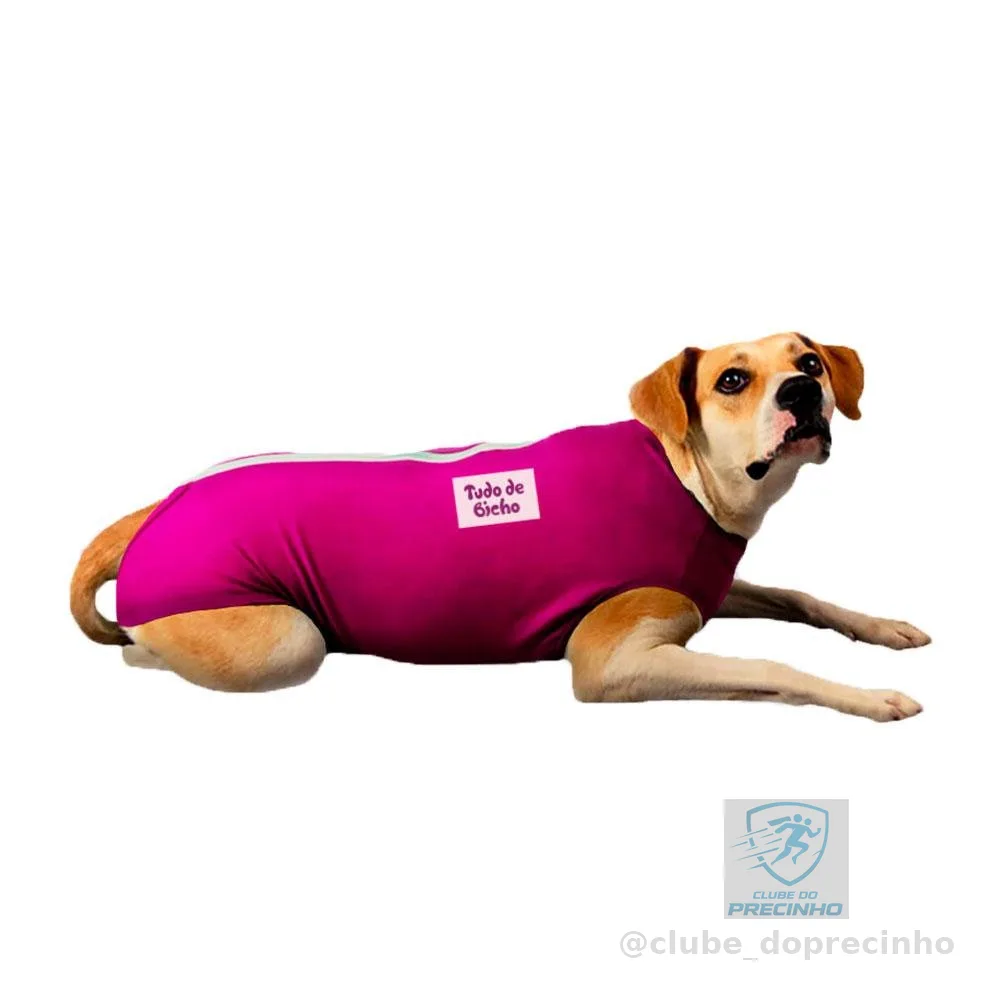 Roupa Pós Cirúrgica Tudo De Bicho Zíper Rosa - Tam. 15