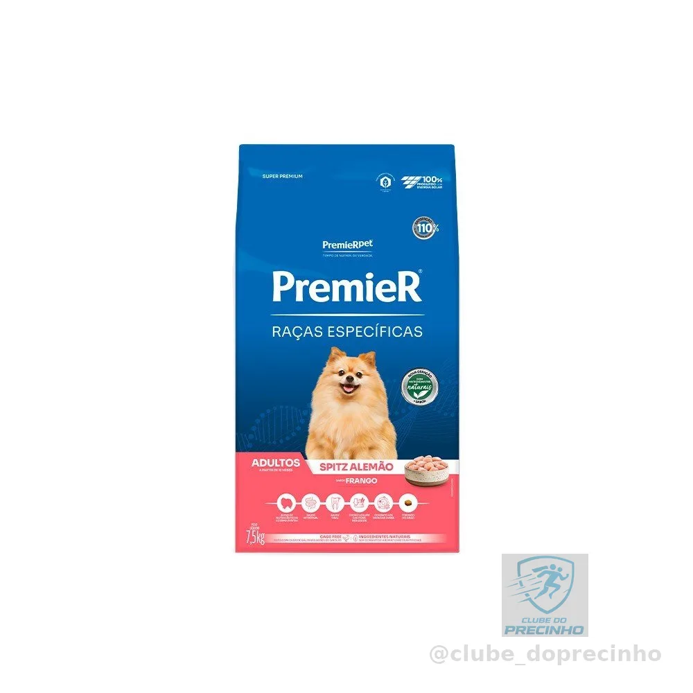 PREMIER SPITZ ALEMAO RACAS ESPECIFICAS CAES ADULTO 7,5KG