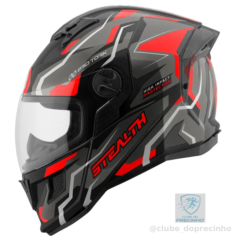 Capacete Pro Tork Stealth Hawk Moto Moderno E Brilhante