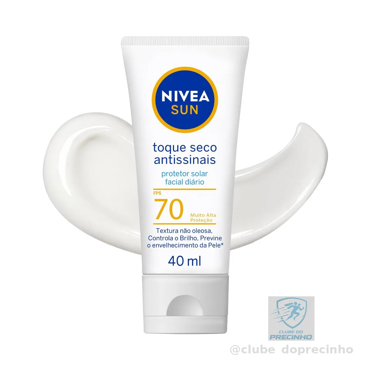 NIVEA SUN Protetor Solar Facial Toque Seco Antissinais FPS 70 40ml - Com muito alta proteção contra raios UVA/UVB, controla o brilho e previne o envelhecimento precoce