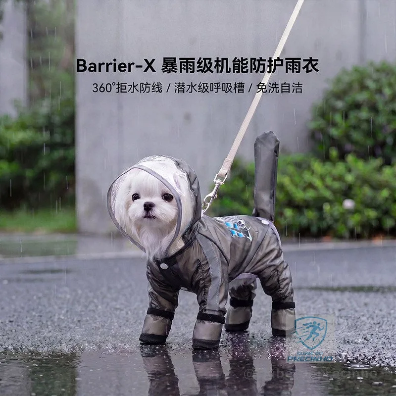 Capa de chuva com tudo incluído para animais de estimação, quatro pernas, à prova d'água, coberta com cauda, Teddy Bicho
