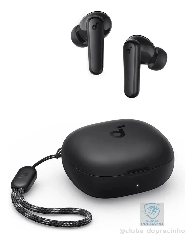 Fone De Ouvido Soundcore by Anker P20i Graves Poderosos e Impactantes Bluetooth 5.3 30H de Reprodução Resistência à Água 2 Mics IA para Chamadas Claras Personalização de Som via App Cor Preto