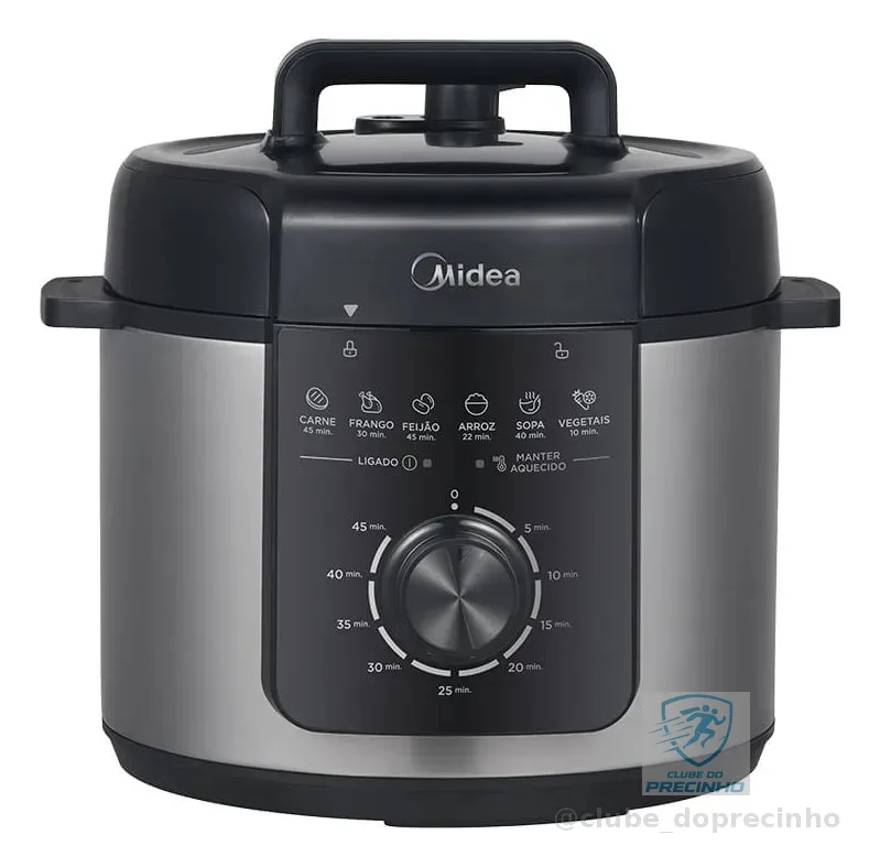 Panela De Pressão Mecânica Preta E Inox 4l Midea Cor Cinza