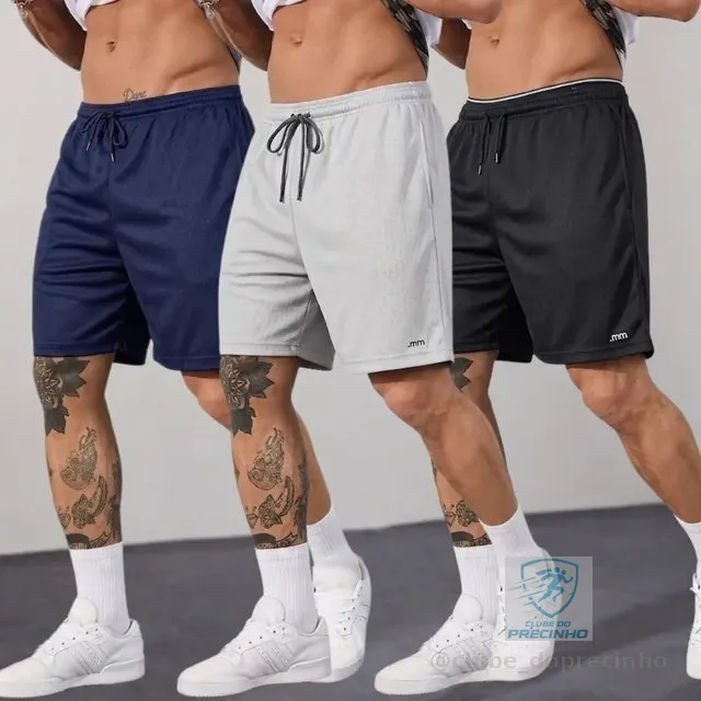 Kit3 Short Futebol Bermuda Masculina Academia Treino Esporte