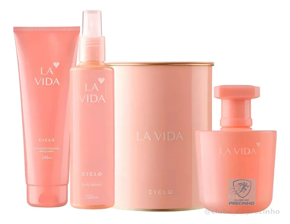 Kit Completo La Vida Ciclo: Perfume + Hidratante + Body Splash
